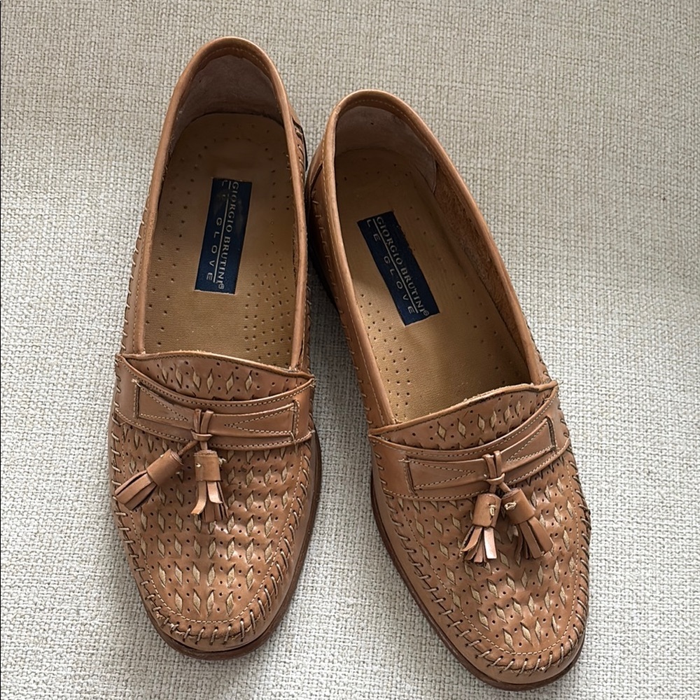 Giorgio Brutini Tan Leather Slip-On Loafers